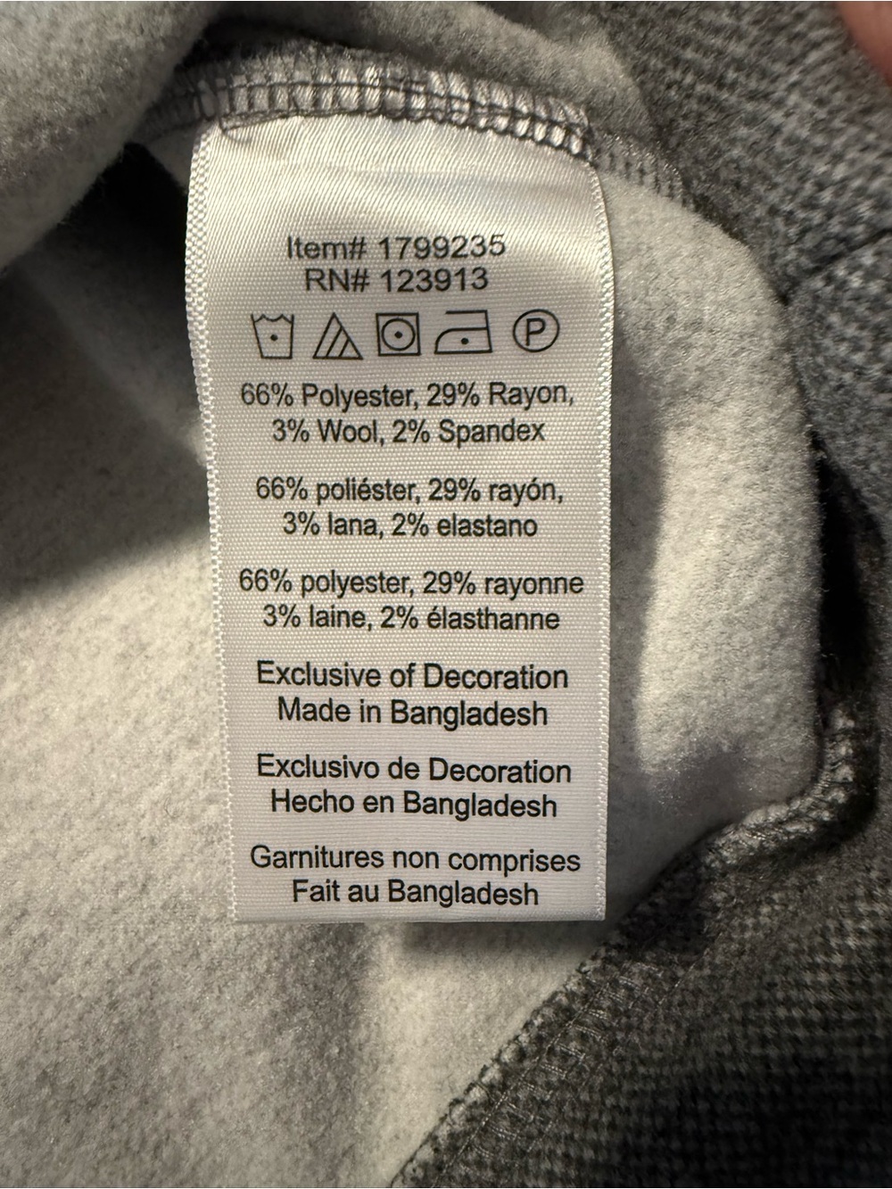JACHS NY Fleece Lined Crewneck Pullover Sweater Gray Men’s Small Outdoor - Picture 3 of 6